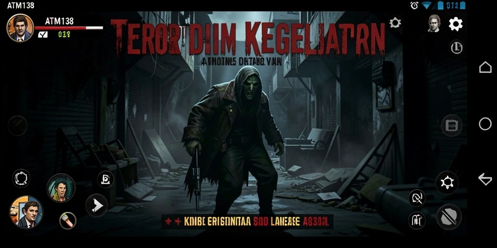 Tampilan gameplay menakutkan di dalam kegelapan yang mencekam.