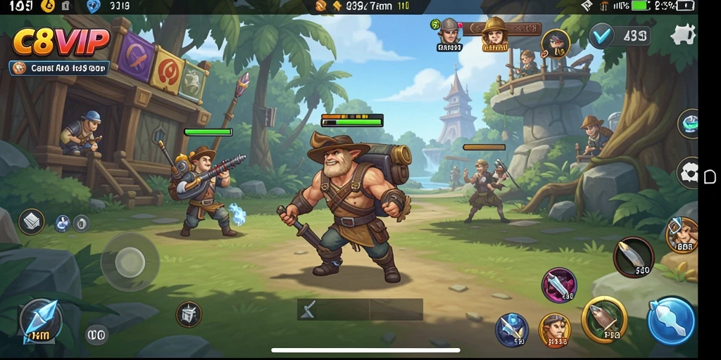 Tampilan gameplay C8VIP yang ceria dan penuh tantangan.