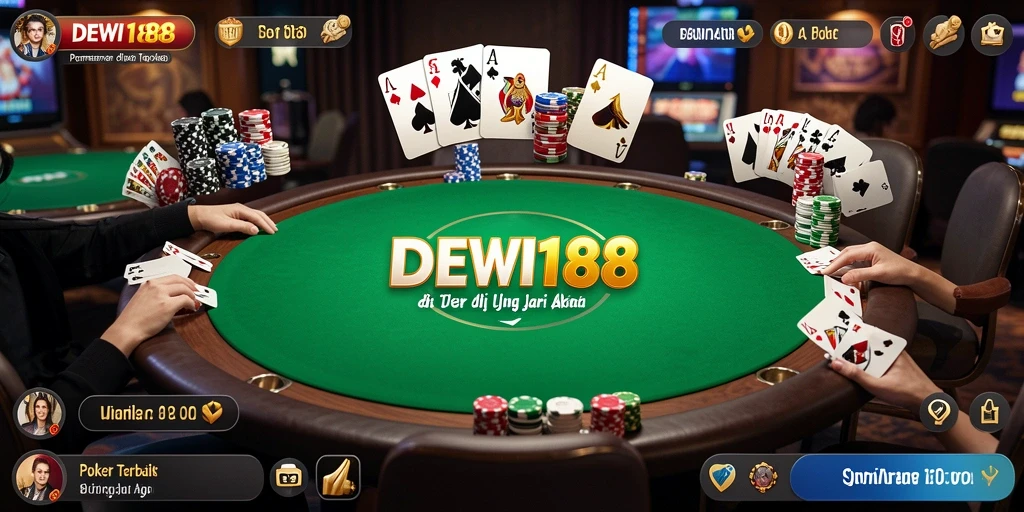 Tampilan gameplay menarik dari aplikasi DEWI188 Poker.