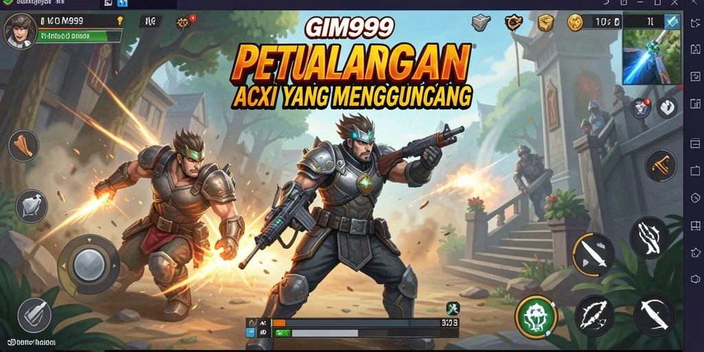 Tampilan penuh aksi dalam gameplay GIM999 yang menegangkan.
