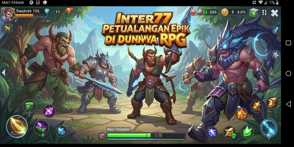 Tampilan menawan dari gameplay petualangan RPG INTER77.