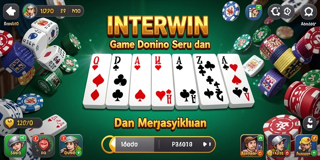 Tampilan gameplay seru di INTERWIN yang penuh strategi domino.