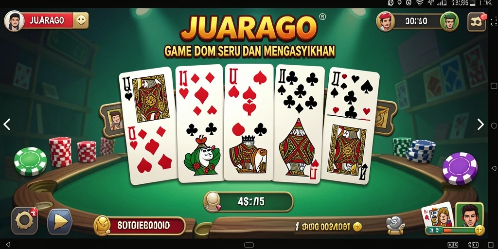 Screenshot JUARAGO menampilkan aksi mendebarkan dalam permainan Domino.