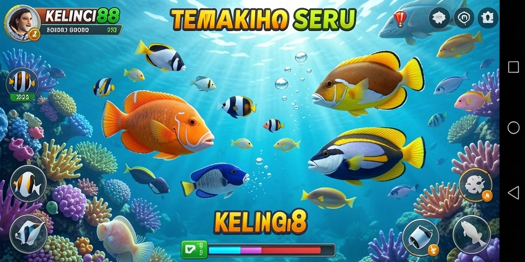 Tampilan gameplay KELINCI88 dengan aksi Tembak Ikan yang seru.