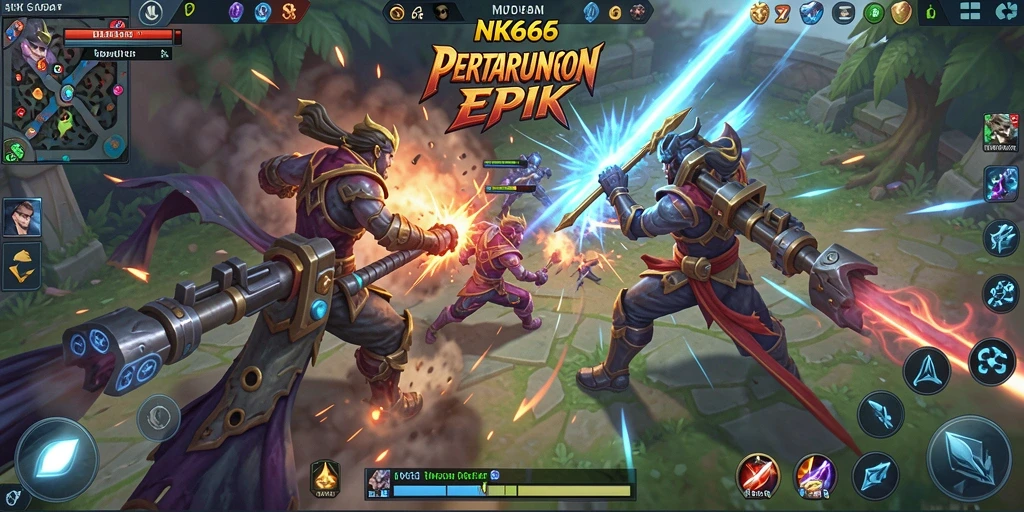 Tampilkan aksi mendebarkan dalam gameplay NK666 MOBA.