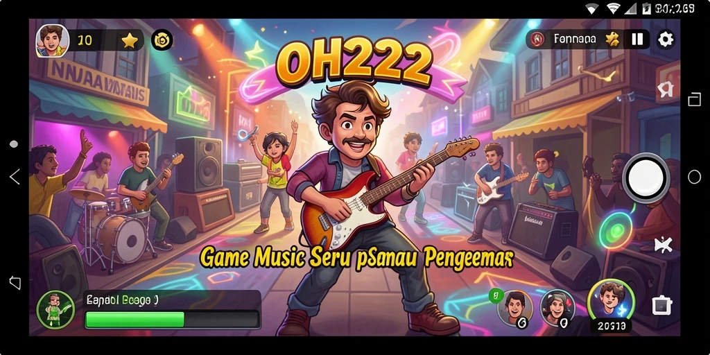 Tampilan gameplay OH222 yang penuh warna dan interaktif.
