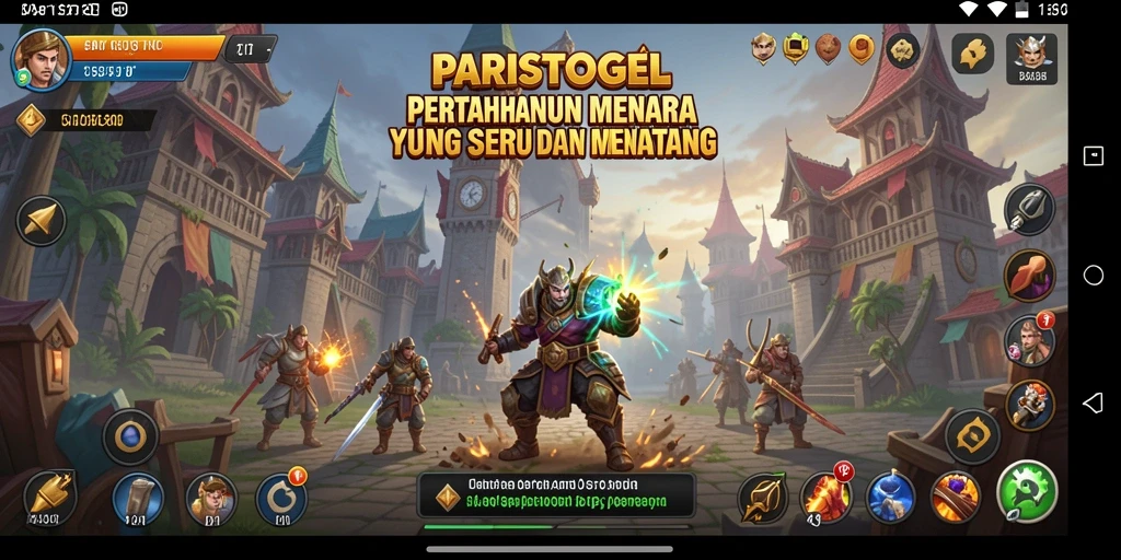 Tampilan menara pertahanan dalam aksi di PARISTOGEL.