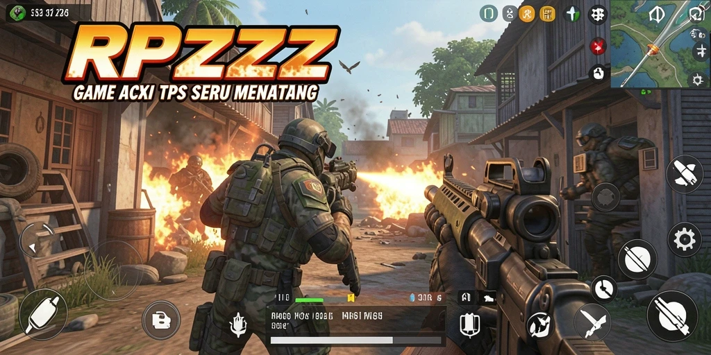 Screenshot menunjukkan aksi seru gameplay TPS di RPZZZ.