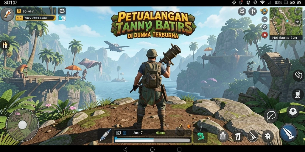 Tampilan gameplay SD107 di dunia terbuka yang luas dan menakjubkan.