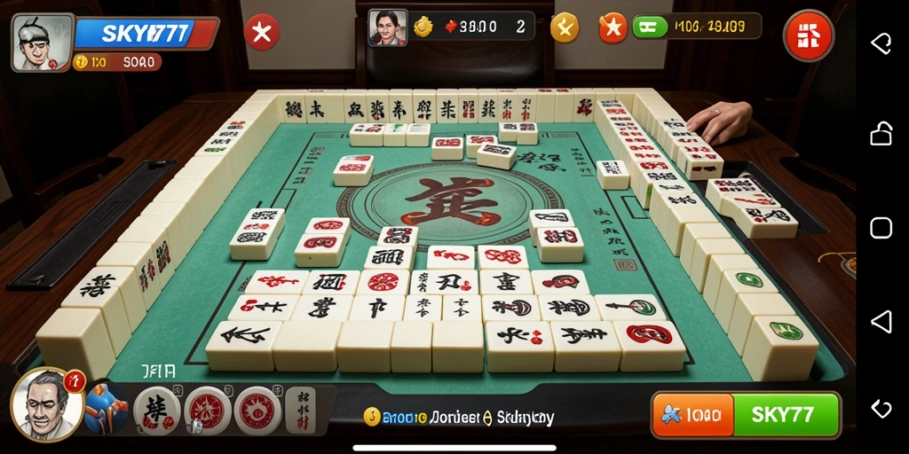 Screenshot utama SKY77 menampilkan gameplay Mahjong yang seru dan mengasyikkan.