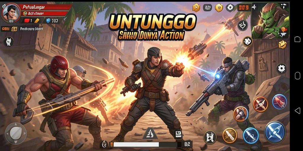 Screenshot UNTUNGGO menampilkan aksi penuh ketegangan dalam gameplay.